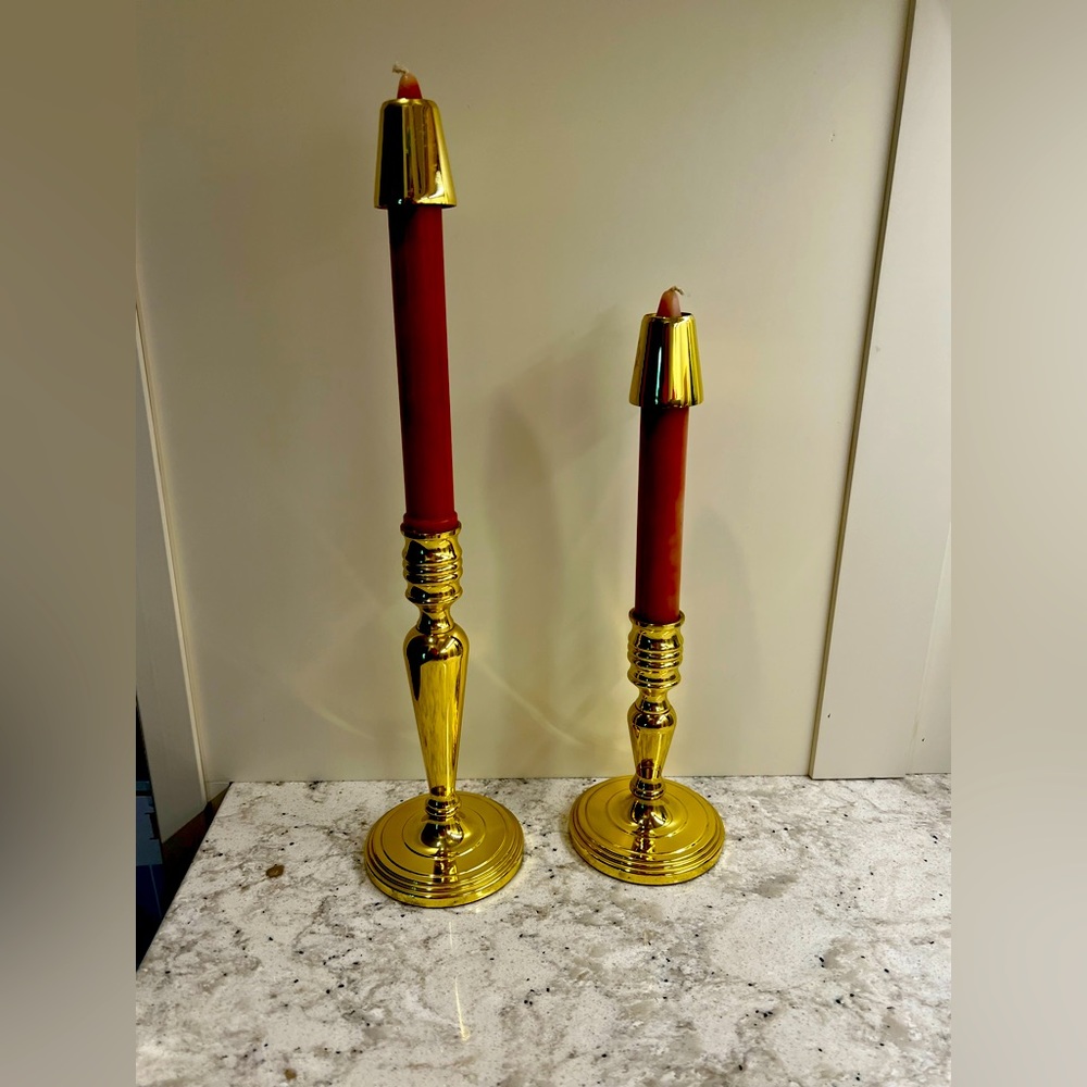 Baldwin brass taper candle holders 7 inch 5 inch